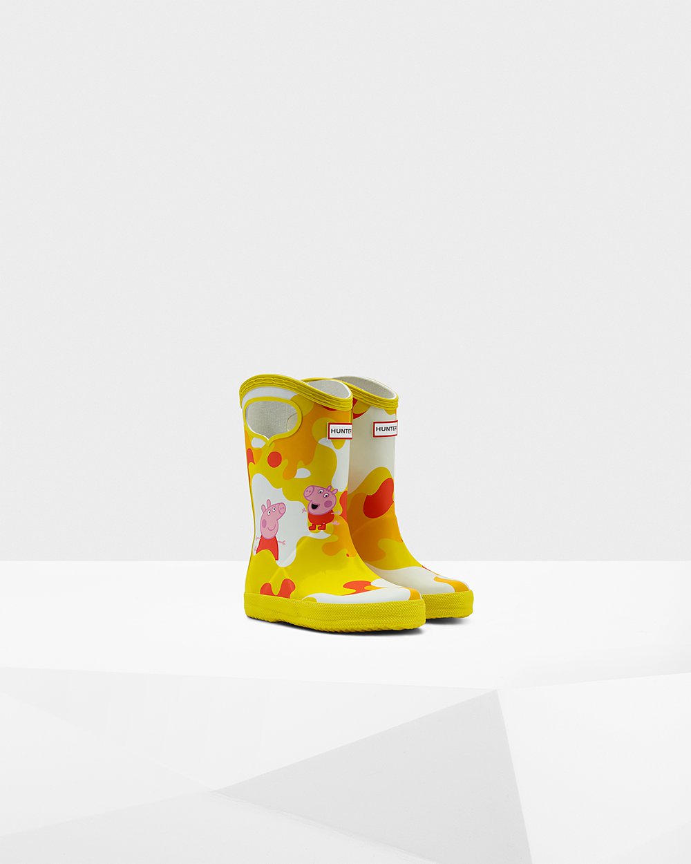 Bottes de Pluie Hunter Original First Peppa Pig Grab Handle Enfant Jaune JFOHLZA-91